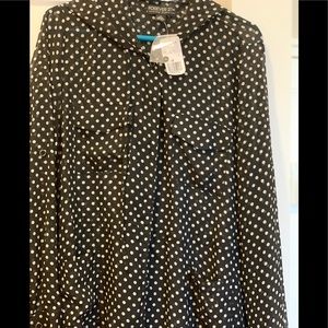 Forever 21 hooded polka dot blouse.